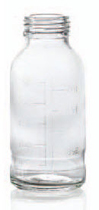 1000 ml plasmafles, helder, type 1 geblazen glas